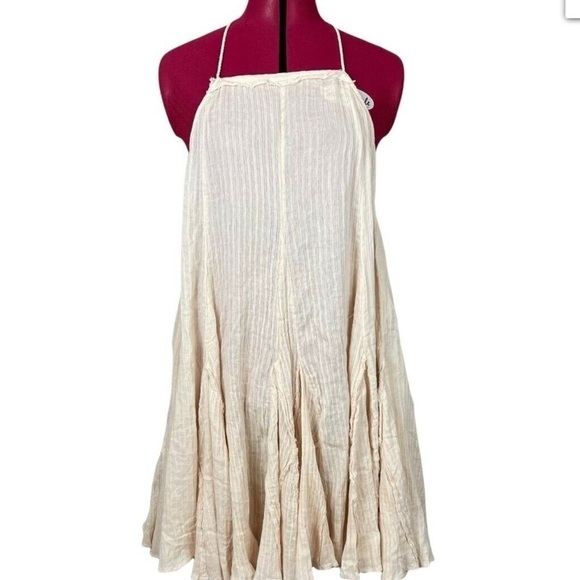 Free people catching rays mini summer halter dress Pebble tan Festival beach XS - Picture 8 of 10